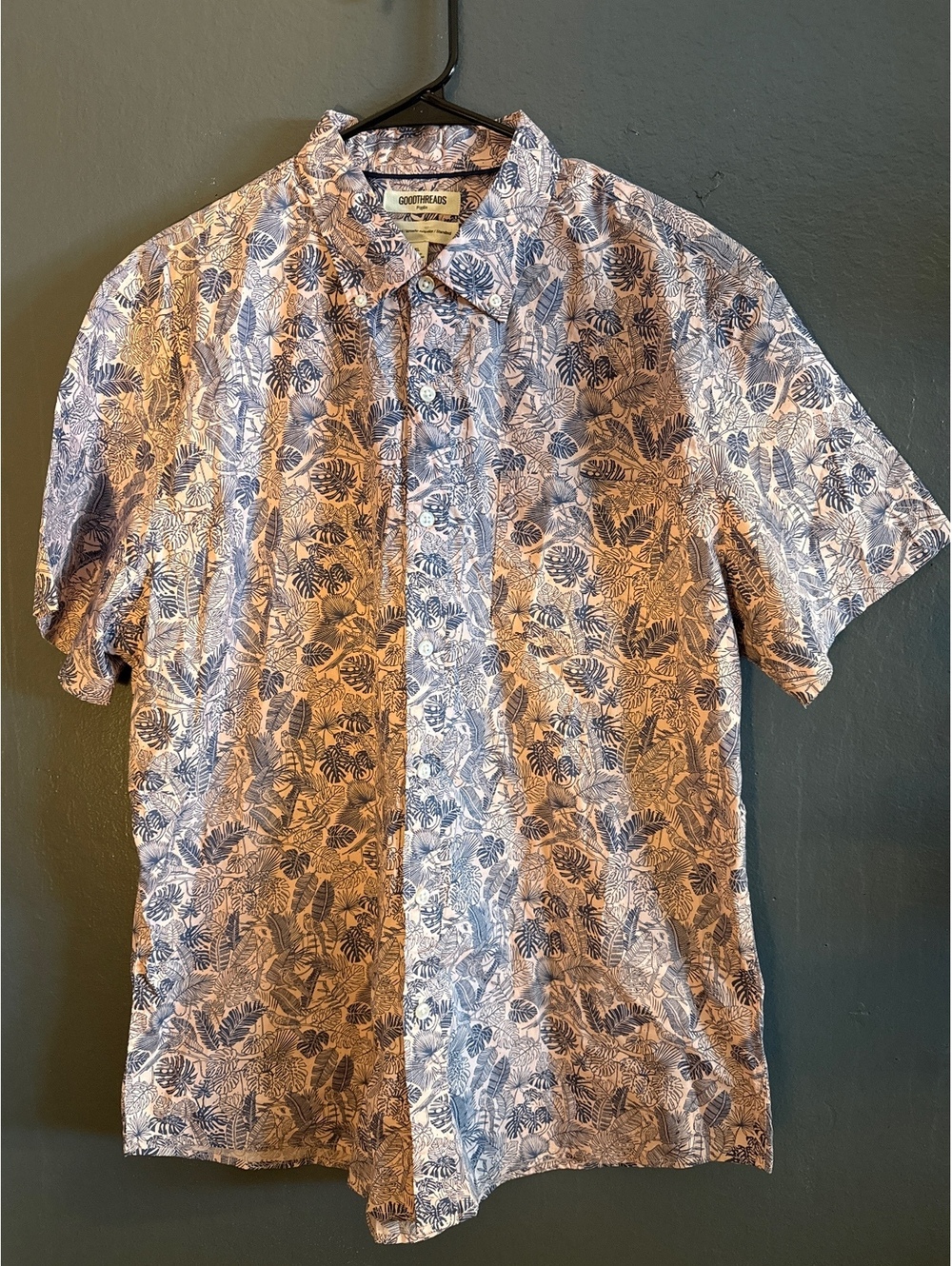 Goodthreads Poplin XL Men's Short Sleeve Button-Up Shirt